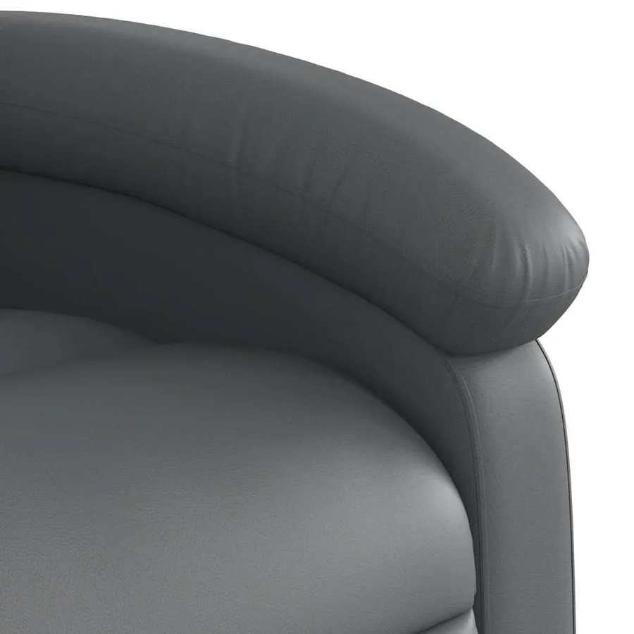 Fauteuil inclinable gris similicuir - 8
