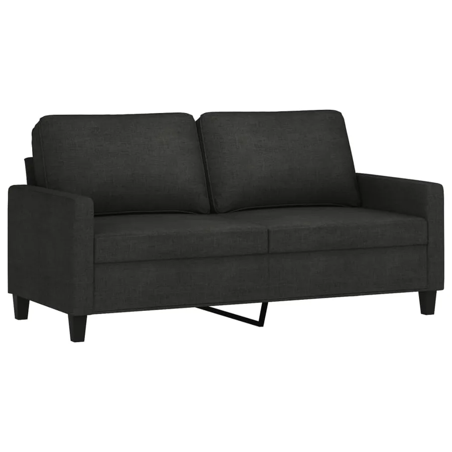 Ensemble de canapés 2 pcs avec coussins Noir Tissu - 3