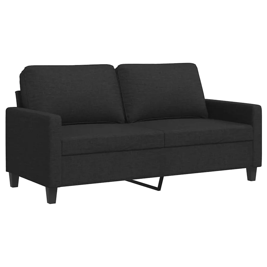 Canapé à 2 places Noir 140 cm Tissu - 2