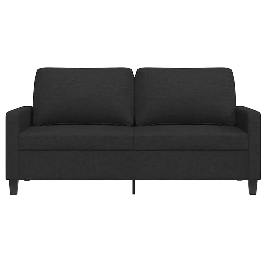 Canapé à 2 places Noir 140 cm Tissu - 4
