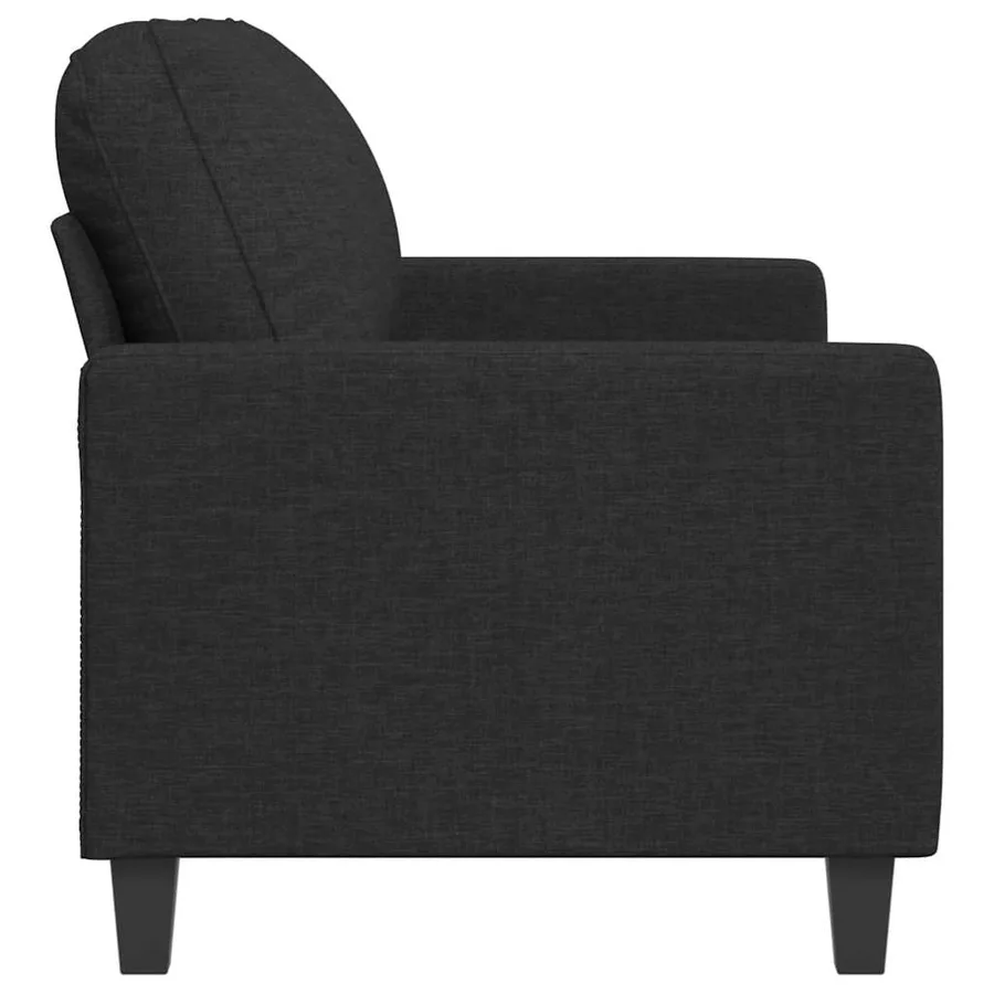 Canapé à 2 places Noir 140 cm Tissu - 5