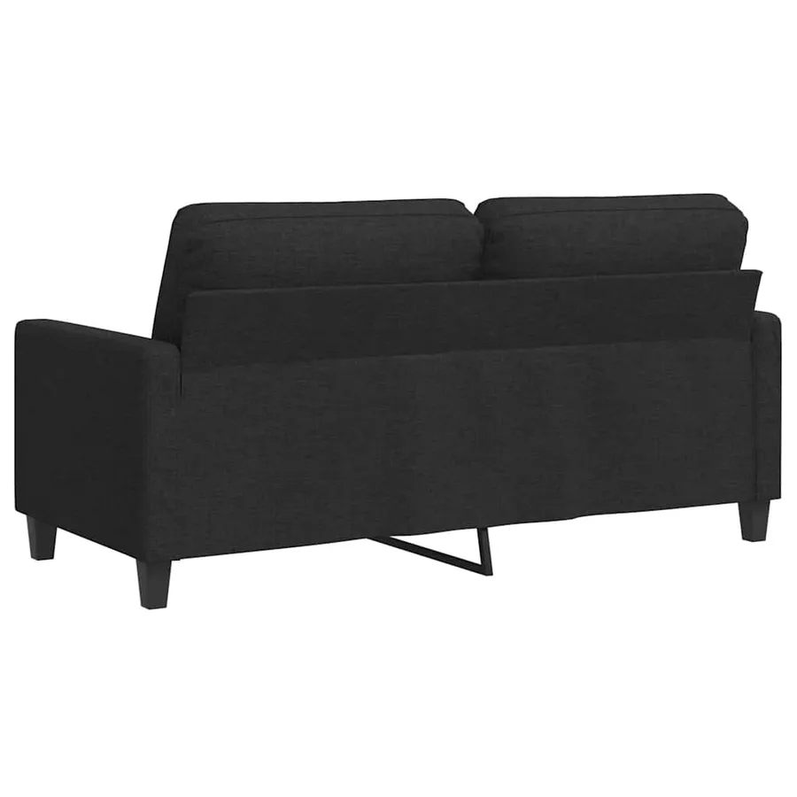 Canapé à 2 places Noir 140 cm Tissu - 6