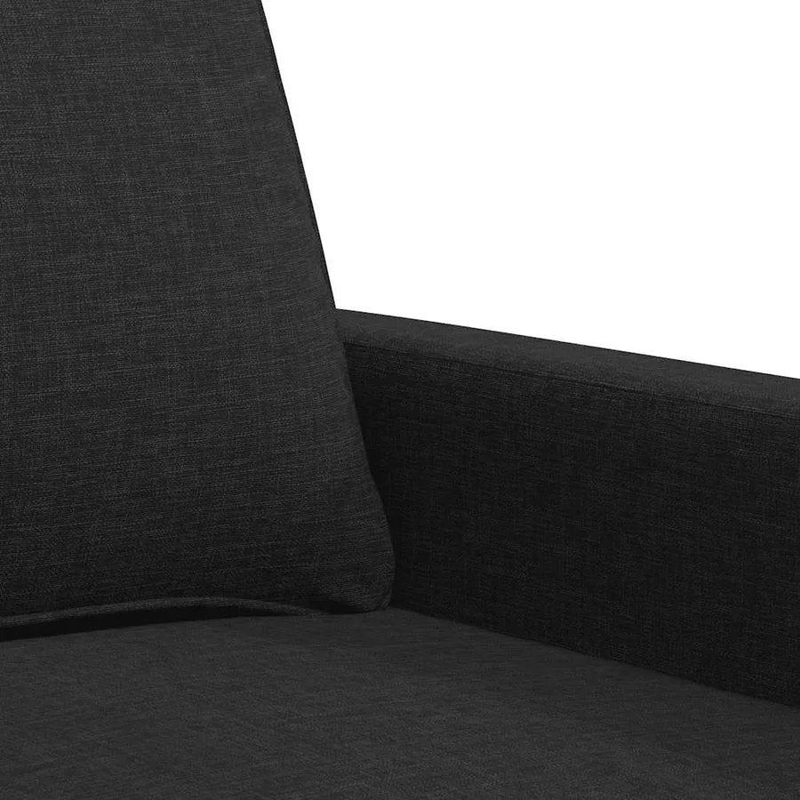 Canapé à 2 places Noir 140 cm Tissu - 7