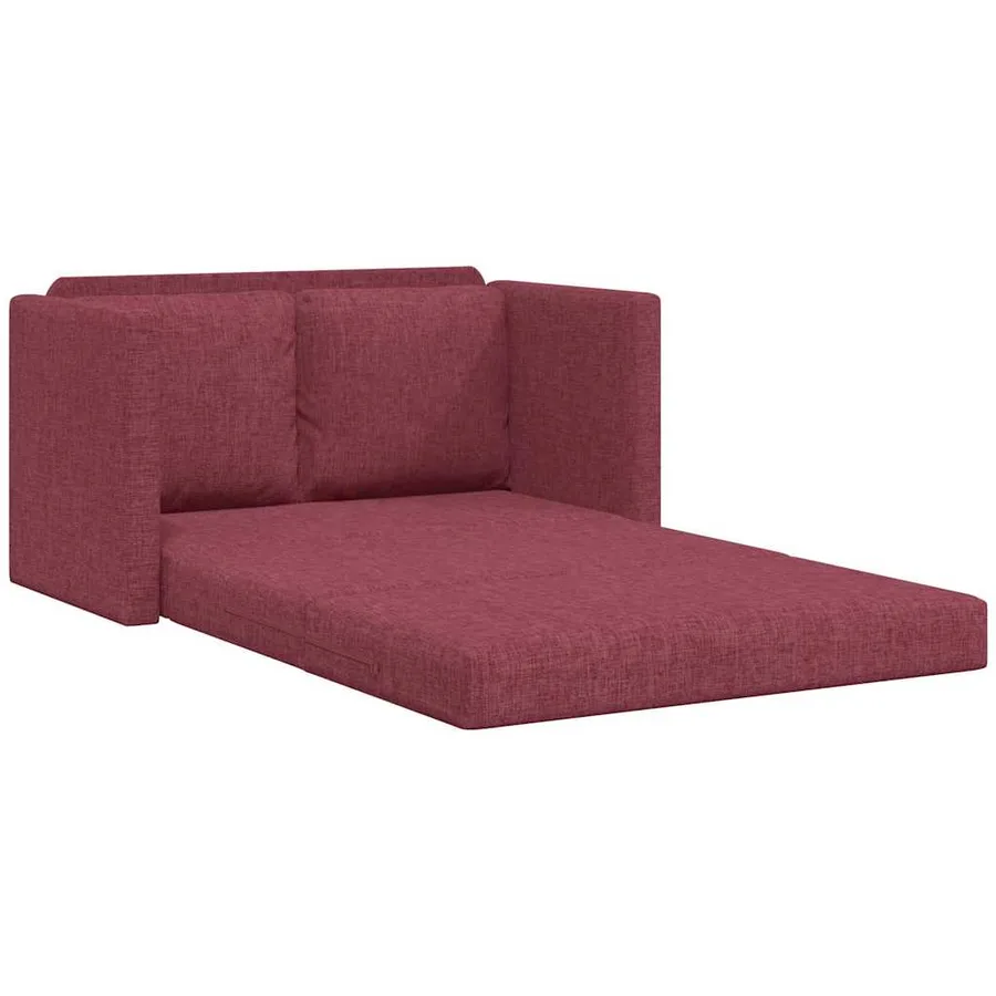 Canapé-lit 2 en 1 rouge bordeaux 112x174x55 cm tissu - 4
