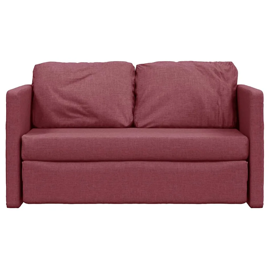 Canapé-lit 2 en 1 rouge bordeaux 112x174x55 cm tissu - 5