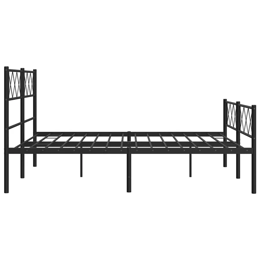Cadre de lit métal sans matelas avec pied de lit noir 120x190cm - 6