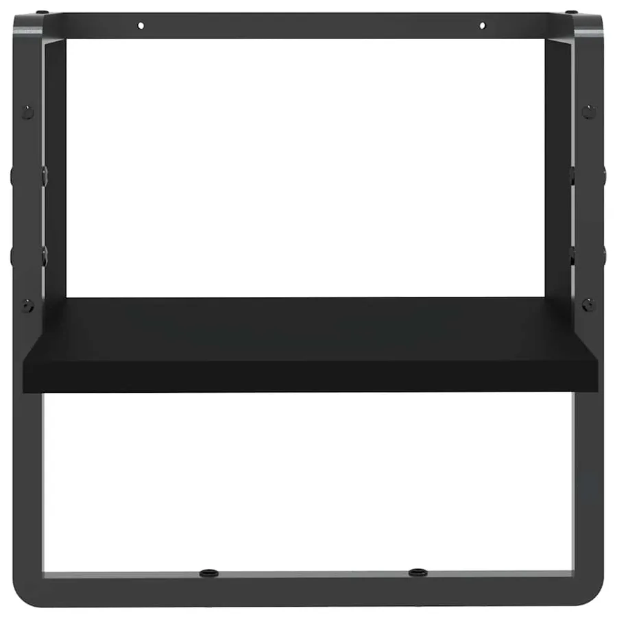 Étagère murale avec barre noir 30x25x30 cm - 4