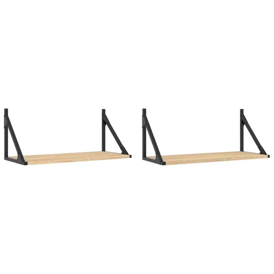 Étagères murales 2 pcs chêne sonoma 60x25x25,5 cm - 2