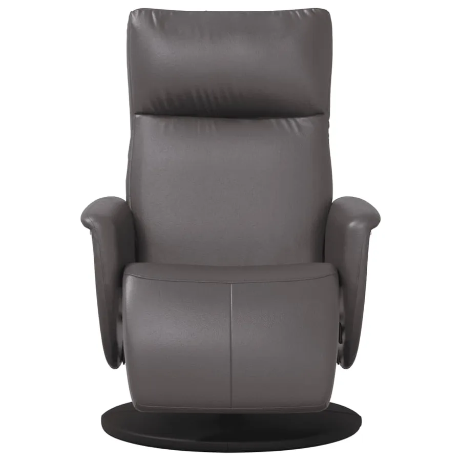 Fauteuil inclinable avec repose-pieds gris similicuir - 3