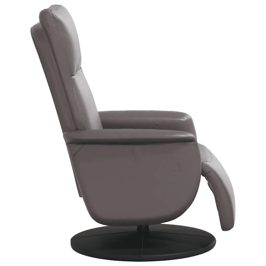 Fauteuil inclinable avec repose-pieds gris similicuir - 4