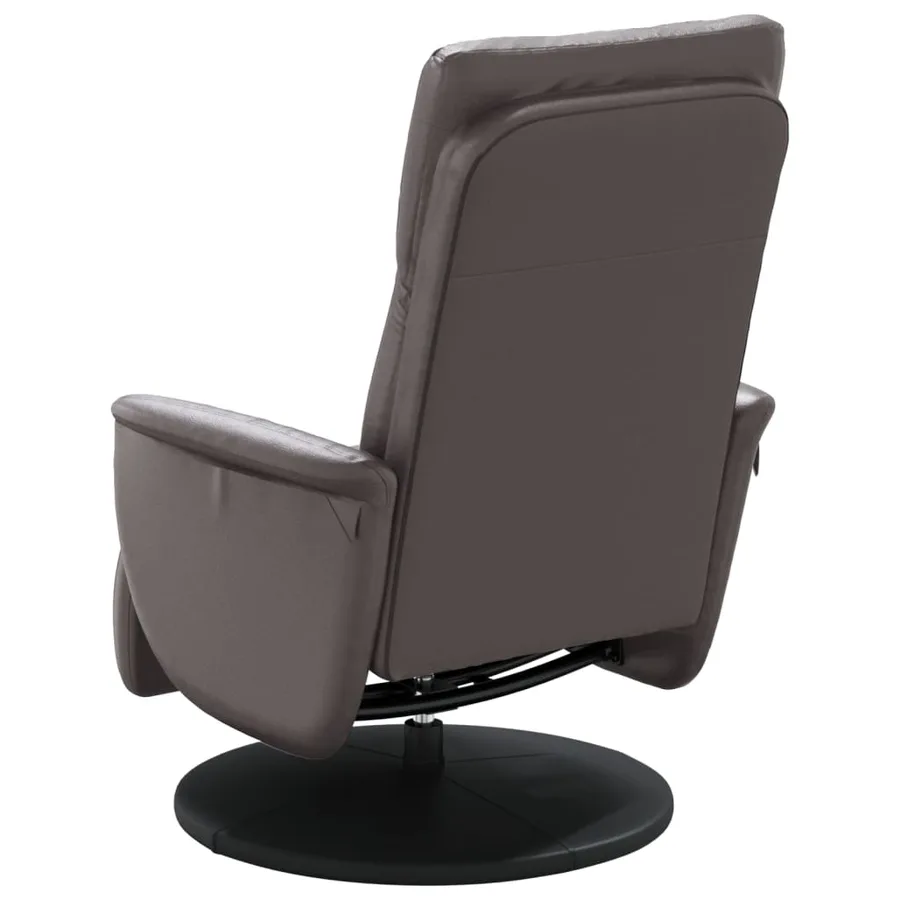 Fauteuil inclinable avec repose-pieds gris similicuir - 5