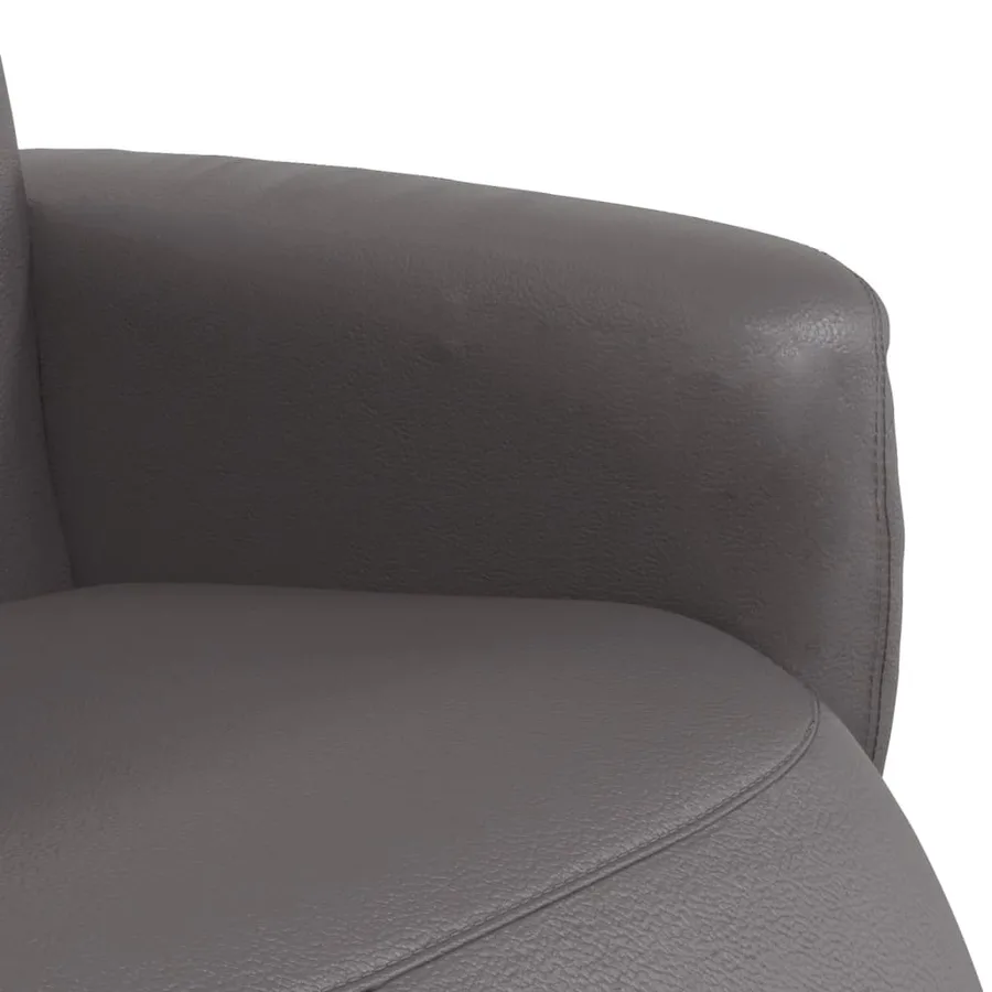 Fauteuil inclinable avec repose-pieds gris similicuir - 7