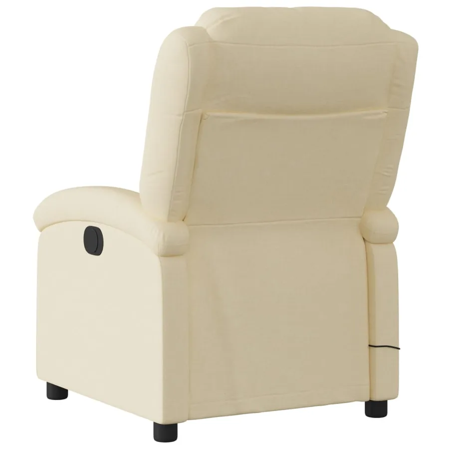 Fauteuil de massage inclinable en tissu crème - 4