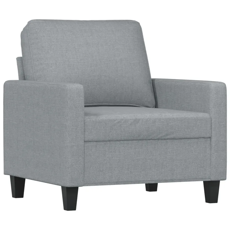 Fauteuil avec repose-pied Gris clair 60 cm Tissu - 4
