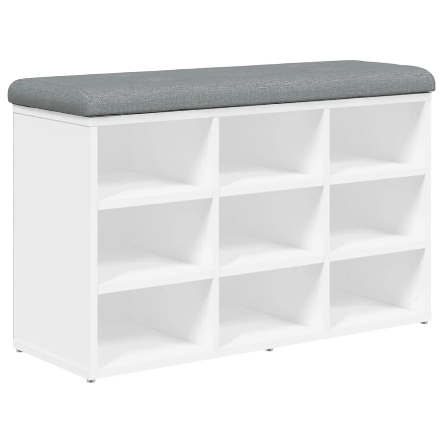 Banc à chaussures Blanc 82x32x50 cm Bois d'ingénierie - 2