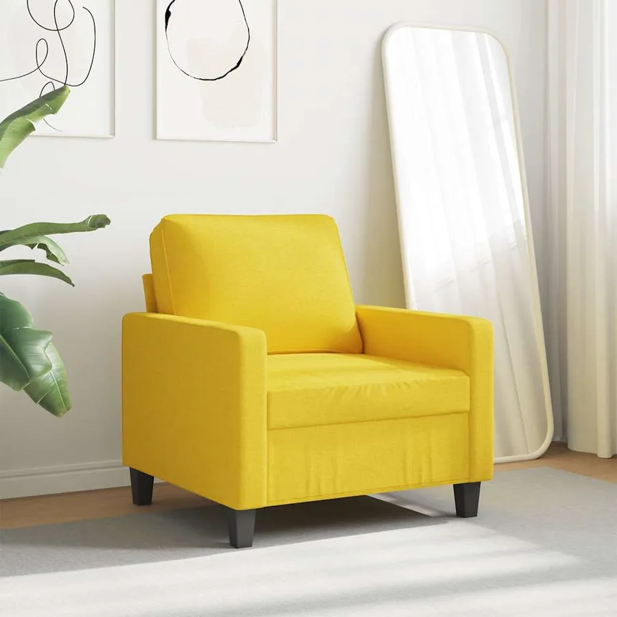 Fauteuil Jaune clair 60 cm Tissu - 3