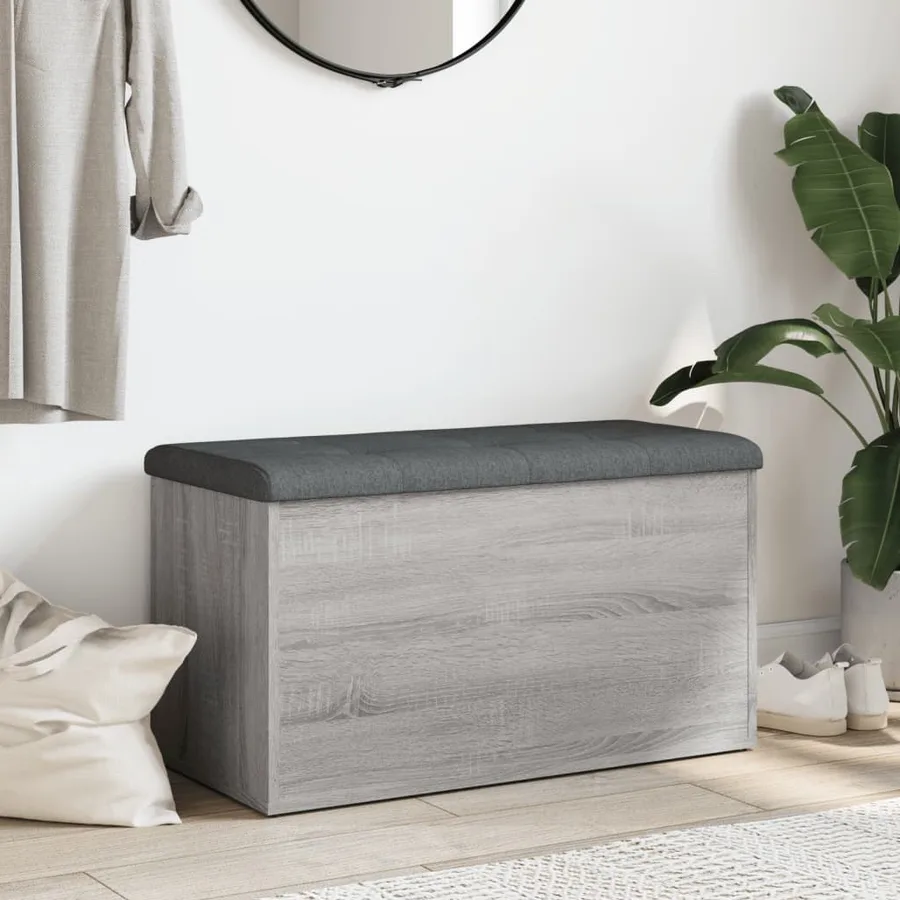 Banc de rangement sonoma gris 82x42x45 cm Bois d'ingénierie - 3