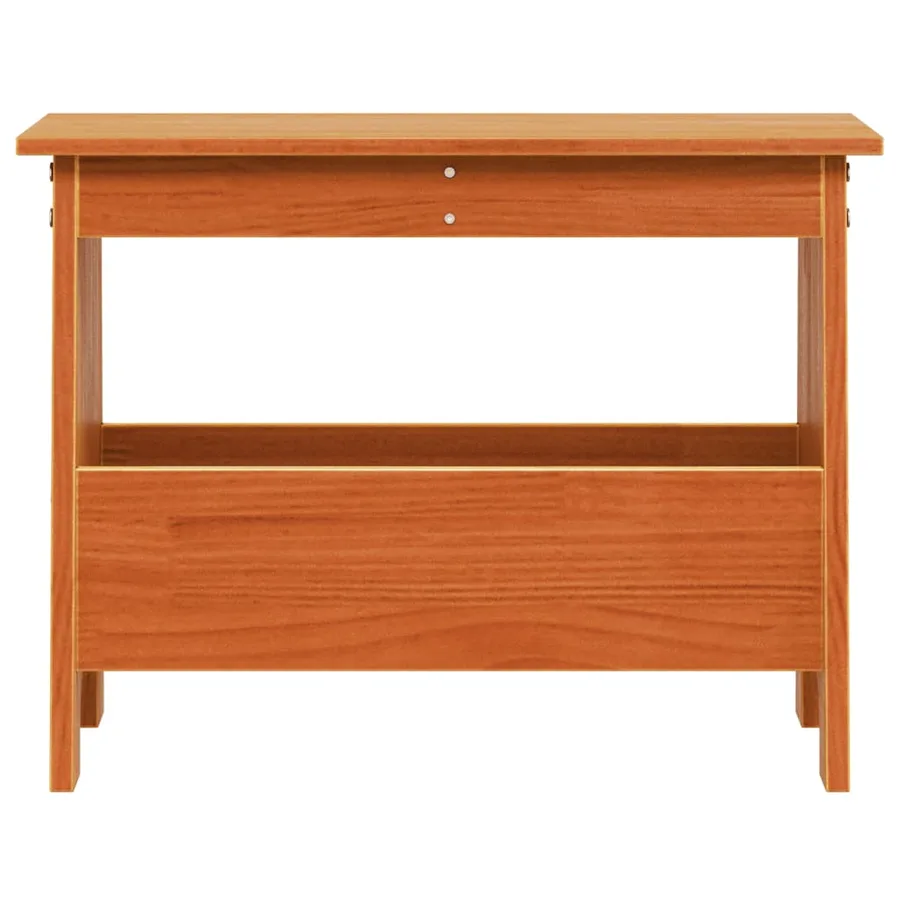 Banc d'entrée cire marron 60x28x45 cm bois de pin massif - 4