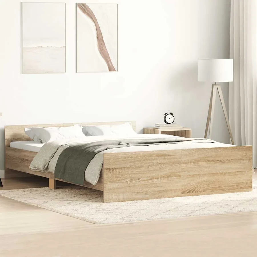 Cadre de lit sans matelas chêne sonoma 150x200 cm