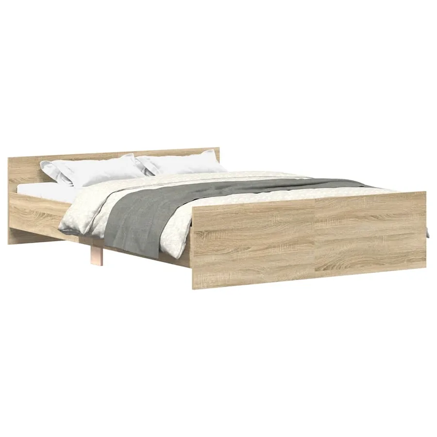 Cadre de lit sans matelas chêne sonoma 150x200 cm - 2