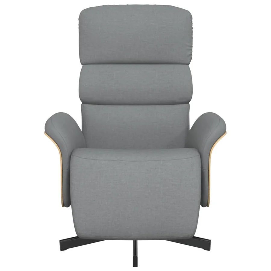 Fauteuil inclinable avec repose-pieds gris clair tissu - 3