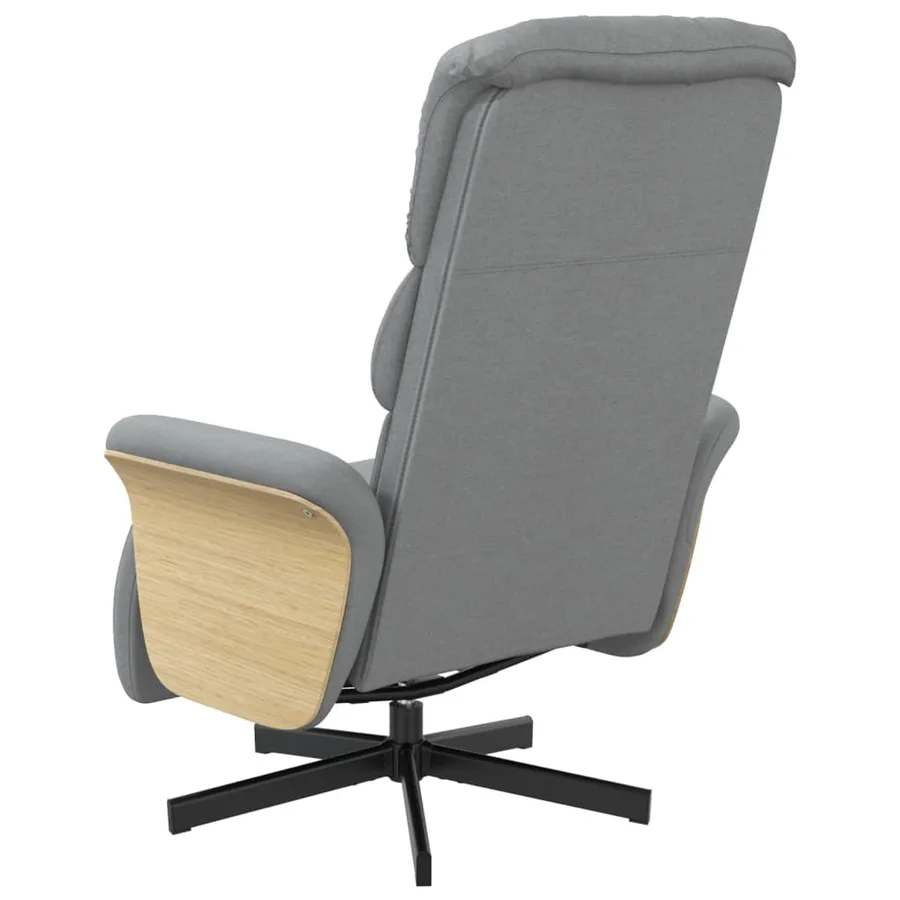 Fauteuil inclinable avec repose-pieds gris clair tissu - 5