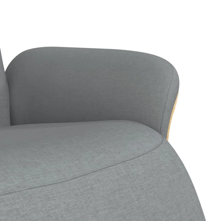 Fauteuil inclinable avec repose-pieds gris clair tissu - 6