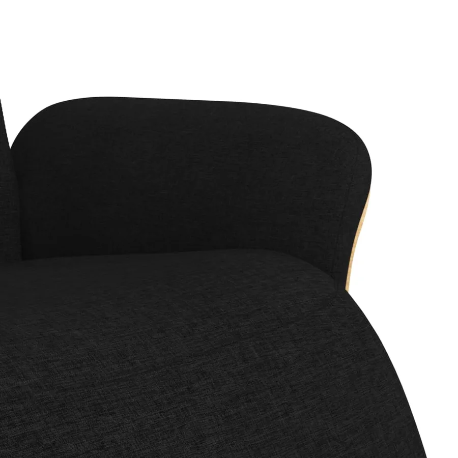 Fauteuil inclinable avec repose-pieds noir tissu - 6