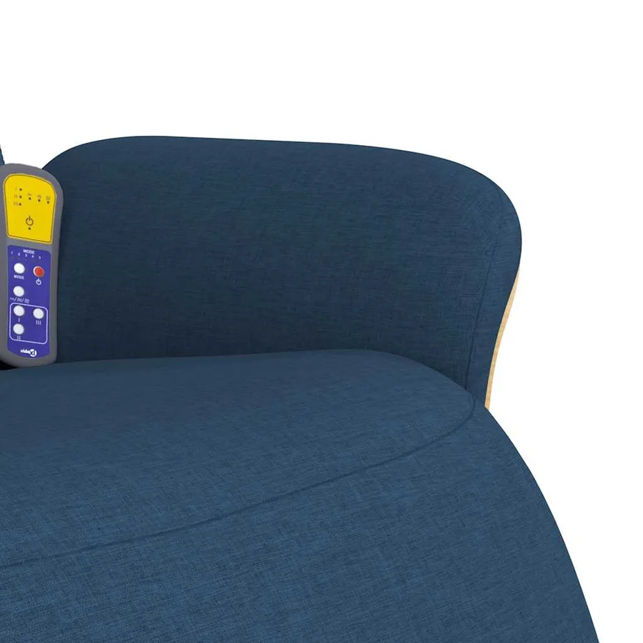 Fauteuil inclinable de massage avec repose-pieds bleu tissu - 8
