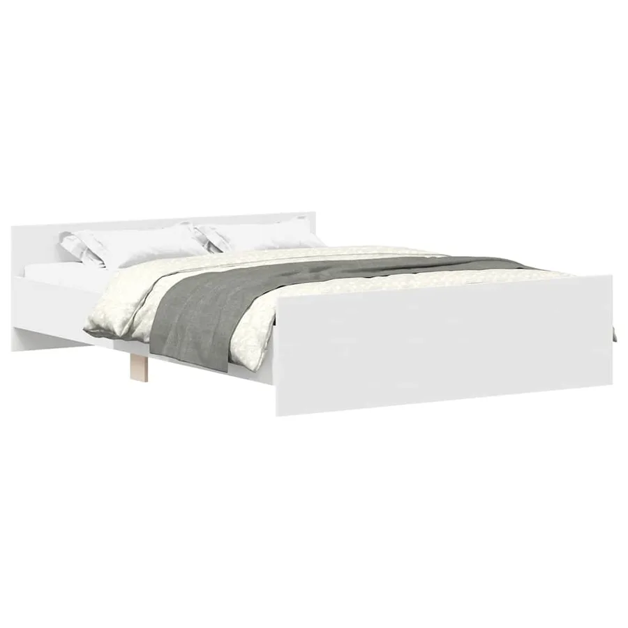 Cadre de lit sans matelas blanc 150x200 cm - 2
