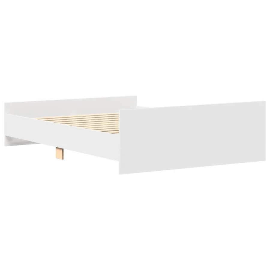 Cadre de lit sans matelas blanc 150x200 cm - 6