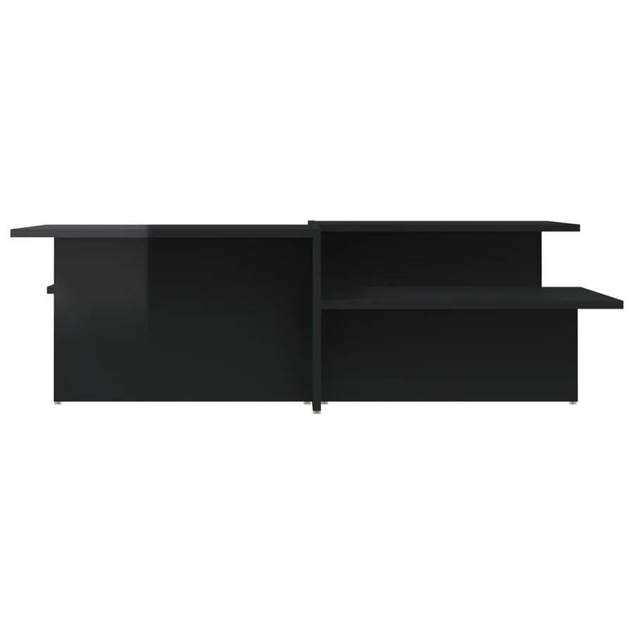 Tables basses 2 pcs noir brillant bois d'ingénierie - 4