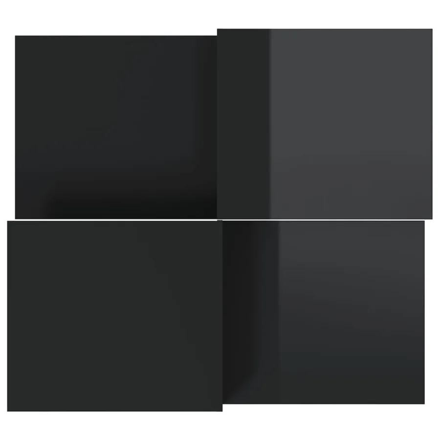 Tables basses 2 pcs noir brillant bois d'ingénierie - 6