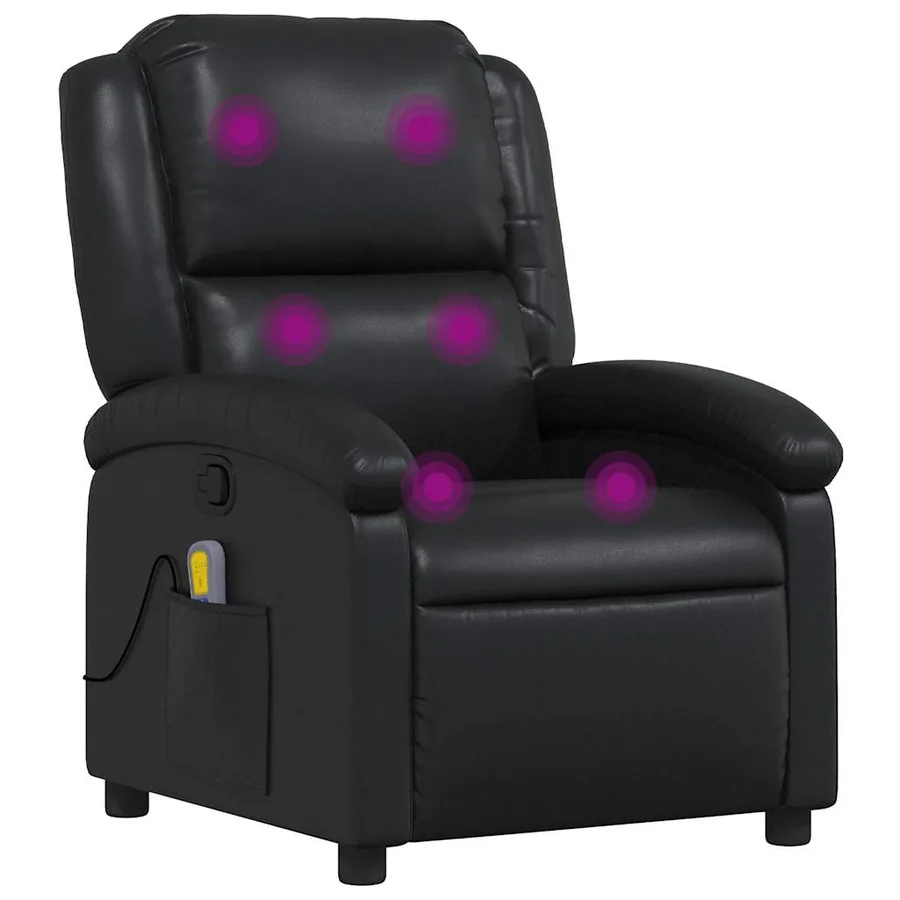 Fauteuil de massage inclinable Noir Similicuir - 2