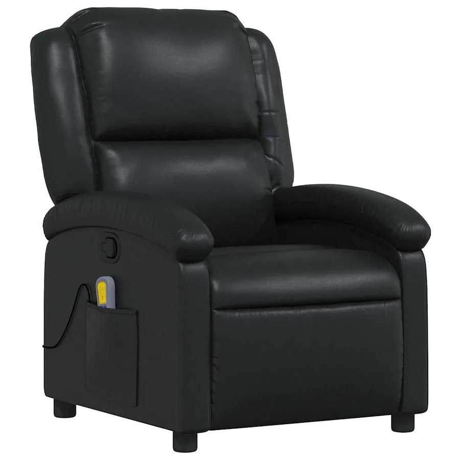 Fauteuil de massage inclinable Noir Similicuir - 4
