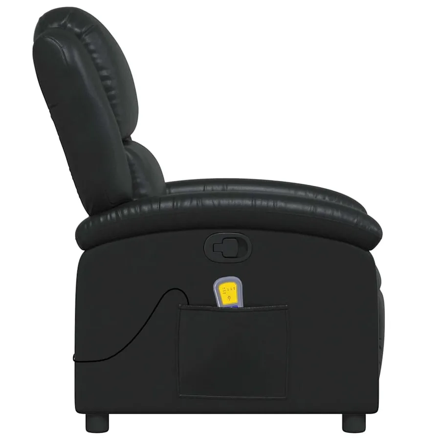 Fauteuil de massage inclinable Noir Similicuir - 6