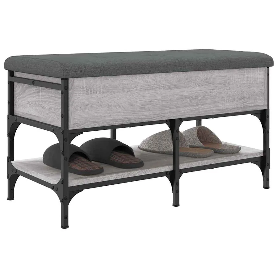 Banc à chaussures sonoma gris 82x42x45 cm bois d'ingénierie - 5