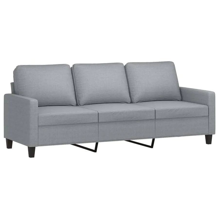 Ensemble de canapés 2 pcs avec coussins Gris clair Tissu - 4