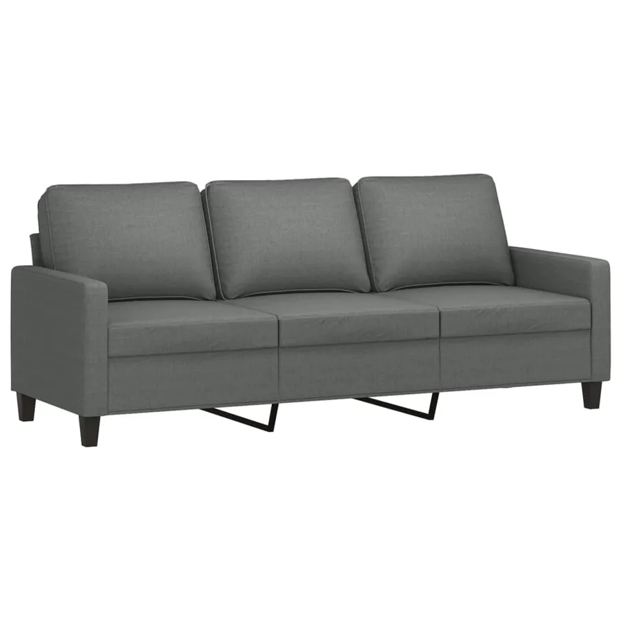 Ensemble de canapés 3 pcs avec coussins Gris foncé Tissu - 4