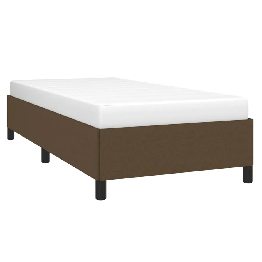 Cadre de lit sans matelas marron foncé 80x200 cm tissu - 4
