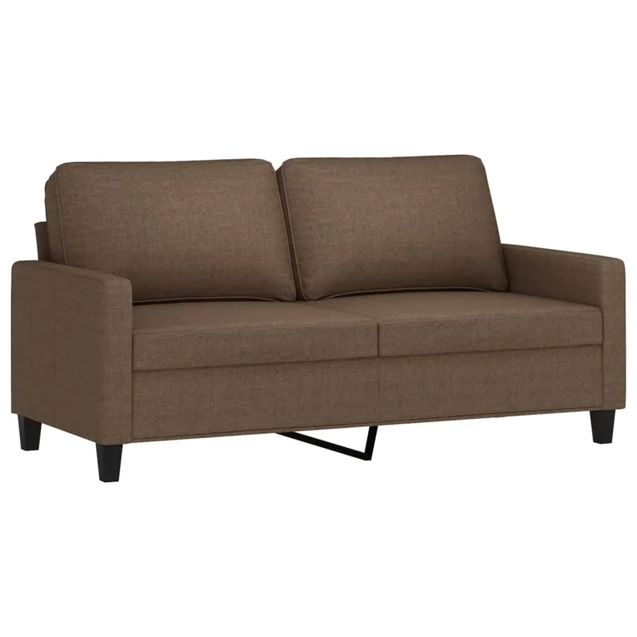 Ensemble de canapés 3 pcs avec coussins Marron Tissu - 3