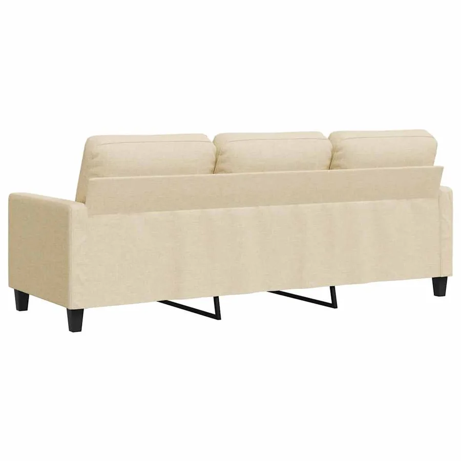 Canapé à 3 places Crème 180 cm Tissu - 6