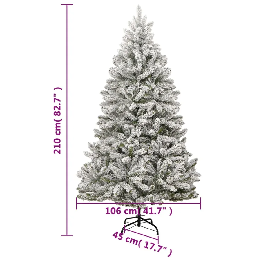 Sapin de Noël artificiel à charnières avec neige floquée 210 cm - 9