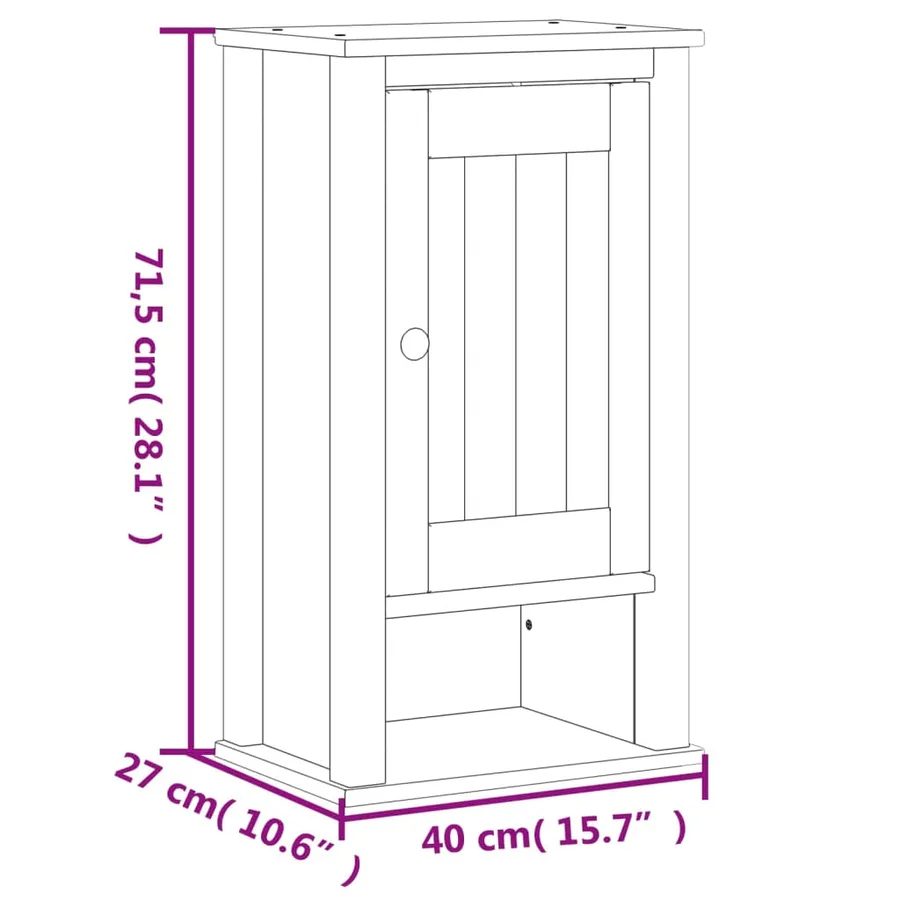 Meubles de salle de bain 3 pcs BERG blanc bois de pin massif - 9