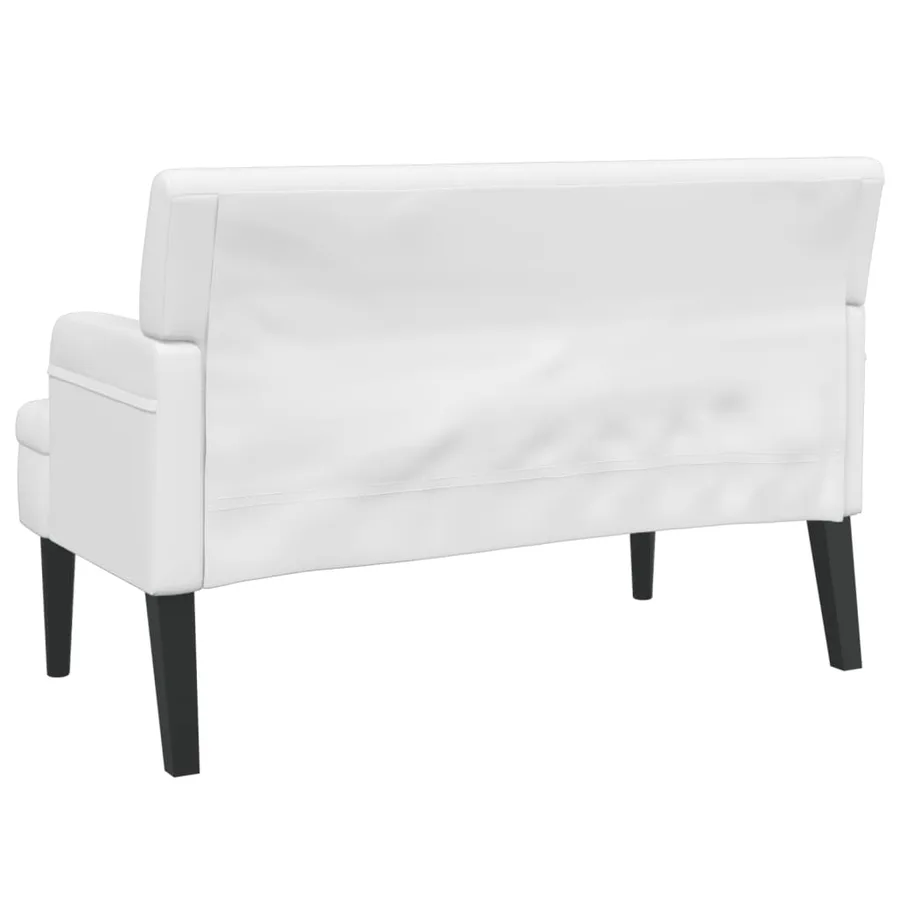 Banc avec dossier blanc 112x65,5x75 cm similicuir - 5