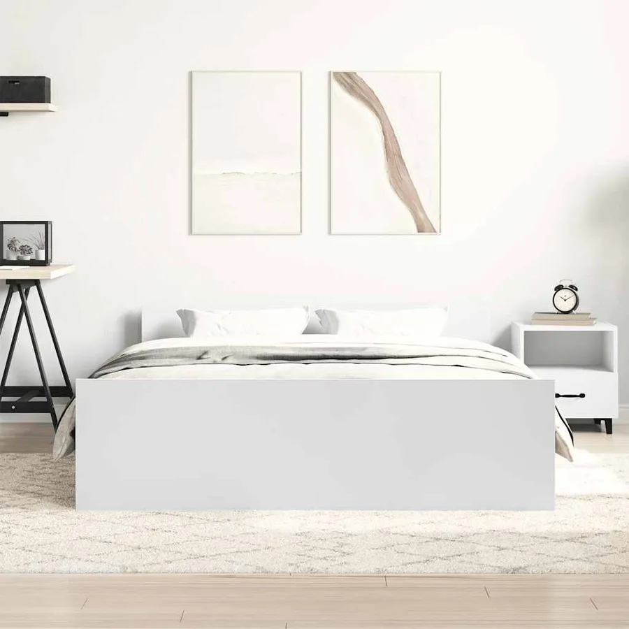Cadre de lit sans matelas blanc 120x200 cm - 3