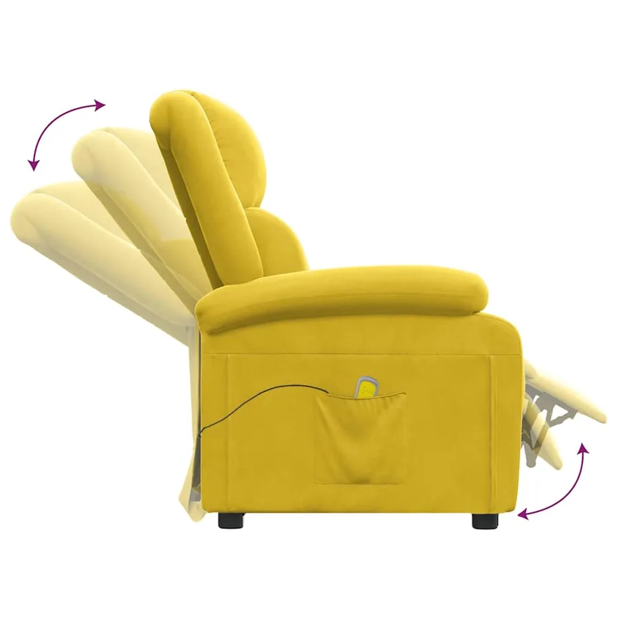 Fauteuil de massage Jaune Velours - 6