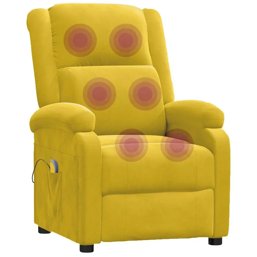 Fauteuil de massage Jaune Velours - 7