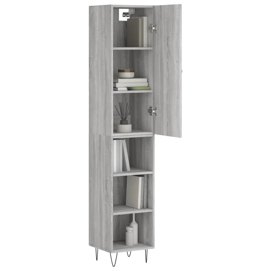 Buffet haut Sonoma gris 34,5x34x180 cm Bois d'ingénierie - 3