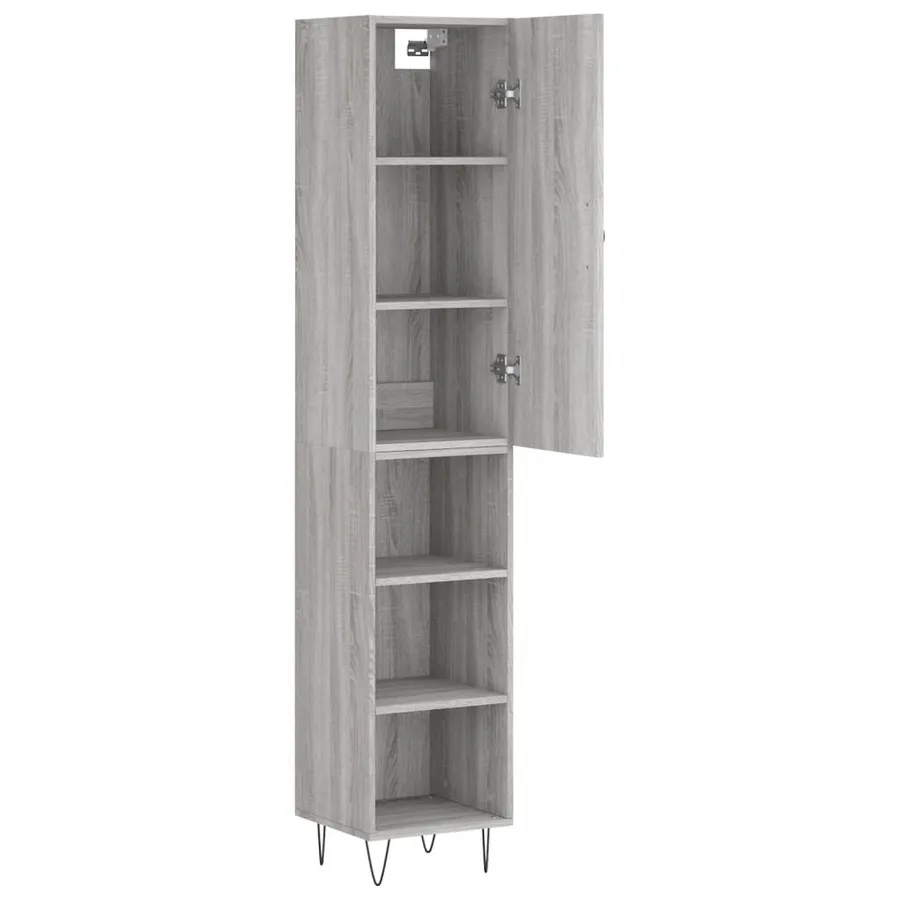 Buffet haut Sonoma gris 34,5x34x180 cm Bois d'ingénierie - 4